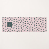 Mongram Monstera Palm Green Blätter mit Name Yogamatte (Vorderseite (Horizontal))