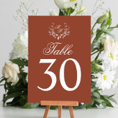 Mongram Motif von Burgundy Wedding Tischnummer