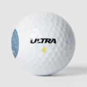 Mongram Name Blue Glitzer Golfball (Logo)