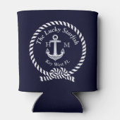 Mongram Nautic Boat Name Anchor Rope Navy Dosenkühler (Rückseite)