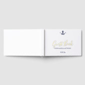 Mongram Nautical Navy Blue Anchor Hochzeit Gästebuch (Voll)