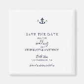 Mongram Nautical Navy Blue Anchor Hochzeit Magnet (Vorne)