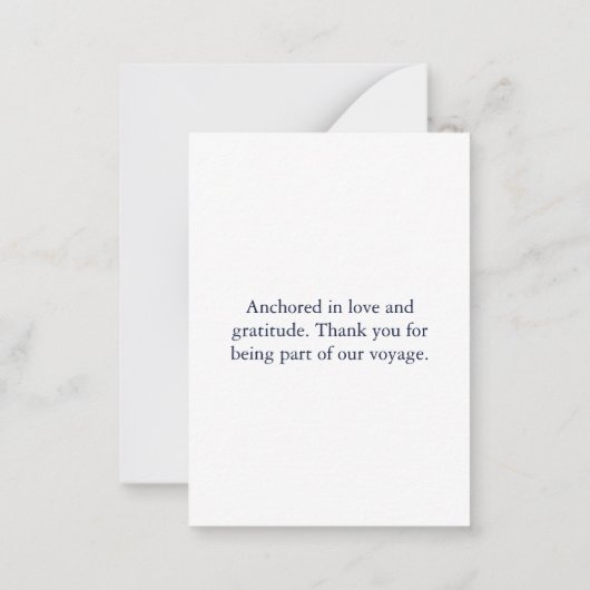 Mongram Nautical Navy Blue Anchor Hochzeit Mitteilungskarte (Rückseite)