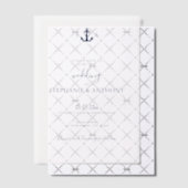 Mongram Nautical Navy Blue Anchor Hochzeit Pergament Einladungen (Versetzt (Einladung))