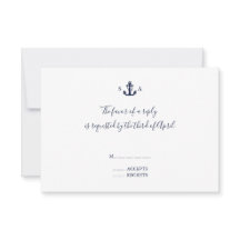 Mongram Nautical Navy Blue Anchor Hochzeit