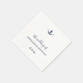 Mongram Nautical Navy Blue Anchor Hochzeit Serviette (Ecke)