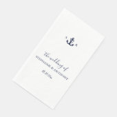 Mongram Nautical Navy Blue Anchor Hochzeit Serviette (Ecke)