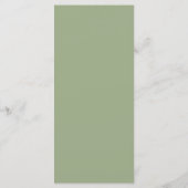 Mongram Navy Olive Sage Green Wedding Menu Menükarte (Rückseite)