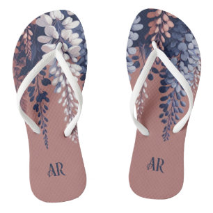 Mongram Navy Rose Wisteria Elegance Badesandalen