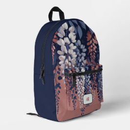 Mongram Navy Rose Wisteria Elegance Bedruckter Rucksack