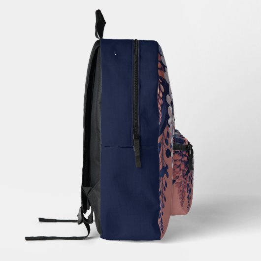 Mongram Navy Rose Wisteria Elegance Bedruckter Rucksack (Links)