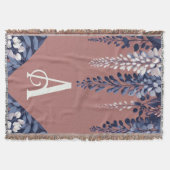 Mongram Navy Rose Wisteria Elegance Decke (Vorderseite)