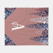 Mongram Navy Rose Wisteria Elegance Fleecedecke (Vorderseite (Horizontal))