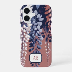 Mongram Navy Rose Wisteria Elegance iPhone 16 Hülle