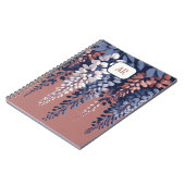 Mongram Navy Rose Wisteria Elegance Notizblock (Linke Seite)