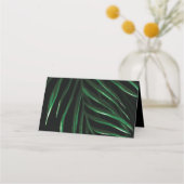 Mongram Neon Arches Palm Leaf Tropical Wedding Platzkarte (Rückseite)