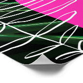 Mongram Neon Arches Tropical Palm Leaf Wedding Poster (Ecke)