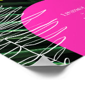 Mongram Neon Arches Tropical Palm Leaf Wedding Poster (Ecke)