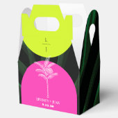 Mongram Neon Arches Tropical Palm Tree Wedding Geschenkschachtel (Geöffnet)
