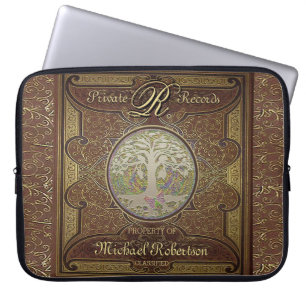 Mongram Old Leather Book Look Laptopschutzhülle