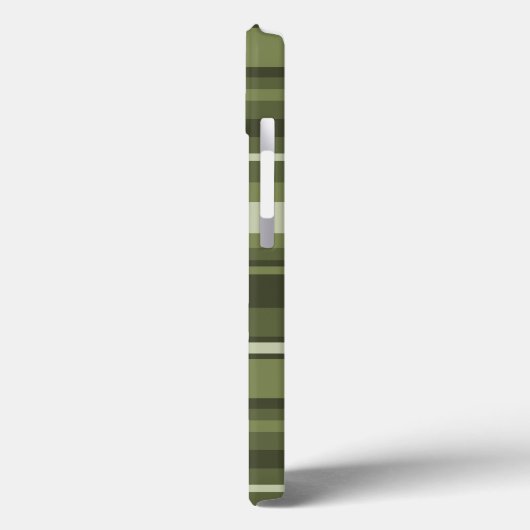 Mongram Oliven-grüne Streifen Case-Mate iPhone Geh Case-Mate iPhone Hülle (Rückseite / Links)