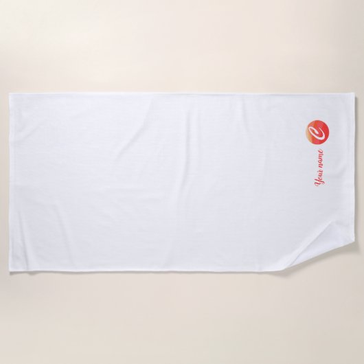 Mongram, orange, Strandtuch C (Vorderseite)