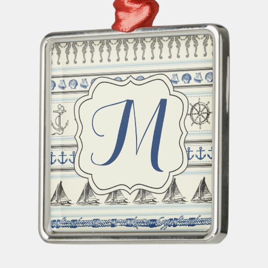 Mongram Ornament Sailing Anchor Nautical Rope (Links)