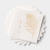 Mongram Palm Leaf Wedding Servietten Mit Folie (Insitu (Gestapelt))