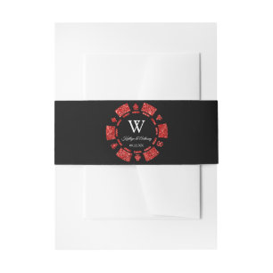 Mongram Poker Mongram Casino Hochzeit von Red Glit Einladungsbanderole