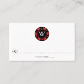 Mongram Poker Mongram Casino Hochzeit von Red Glit Platzkarte (Vorderseite)