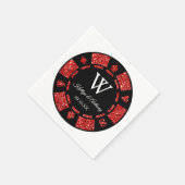 Mongram Poker Mongram Casino Hochzeit von Red Glit Serviette (Ecke)