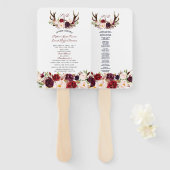 Mongram-Programm für Burgundy Marsala Floral Antle Fächer (Vorne und Hinten)