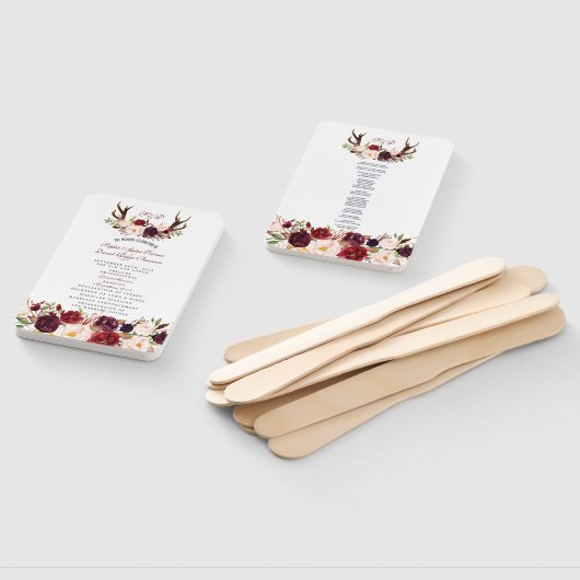 Mongram-Programm für Burgundy Marsala Floral Antle Fächer (Non-assembled)