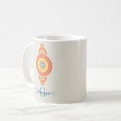Mongram Radiant Aegean Summer Ornamental Mandala Kaffeetasse (Vorderseite Links)