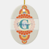 Mongram Radiant Aegean Summer Ornamental Mandala Keramik Ornament (Vorne)