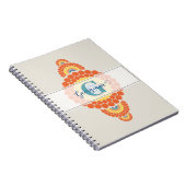 Mongram Radiant Aegean Summer Ornamental Mandala Notizblock (Rechte Seite)