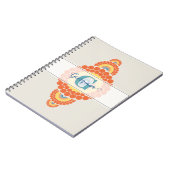 Mongram Radiant Aegean Summer Ornamental Mandala Notizblock (Linke Seite)