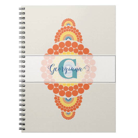 Mongram Radiant Aegean Summer Ornamental Mandala Notizblock (Vorderseite)