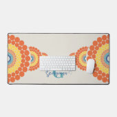 Mongram Radiant Aegean Summer Ornamental Mandala Schreibtischunterlage (Tastatur & Maus)