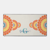Mongram Radiant Aegean Summer Ornamental Mandala Schreibtischunterlage (Vorderseite)