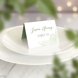 Mongram Ranunculus Wedding Platzkarte Tischnummer