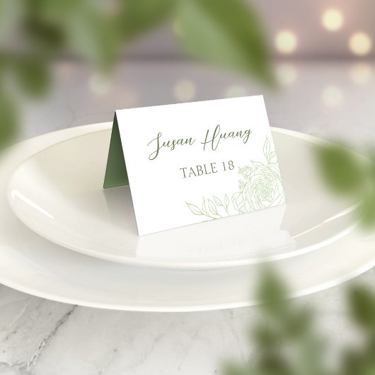 Mongram Ranunculus Wedding Platzkarte Tischnummer