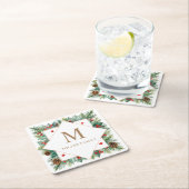 Mongram Rechteckiger Pappuntersetzer (Vor Ort)