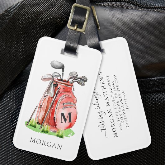 Mongram Red Golf Bag Gepäckanhänger