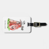 Mongram Red Golf Bag Gepäckanhänger (Vorderseite horizontal)