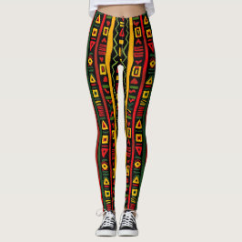 Mongram Red Green Yellow Black History Montag Leggings