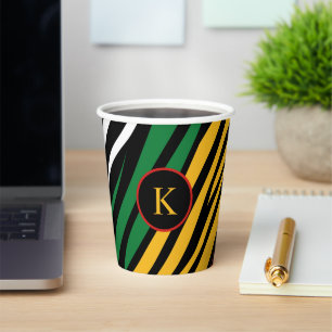 Mongram Red Green Yellow Black History Montag Pappbecher