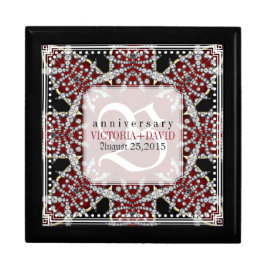 Mongram Red Star Diamonds Wedding Anniversary Box Schmuckschachtel