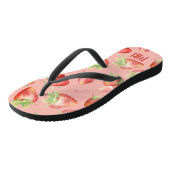 Mongram Red Strawberry Summer Fun Modern Girl Badesandalen (Schrägansicht)