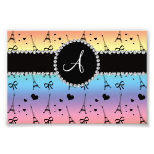 Mongram Regenbogeneiffelturm Fotodruck